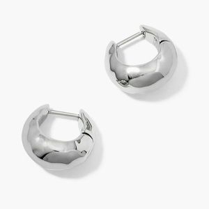 Stella & Dot Hammered Silver Huggies Earrings